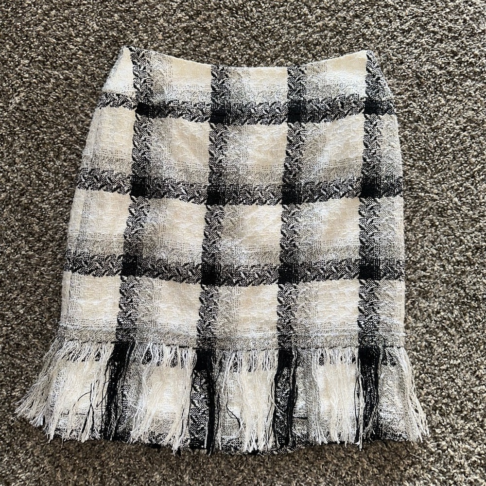 Vintage Carlisle Black And White Plaid Pencil Skirt Size 2